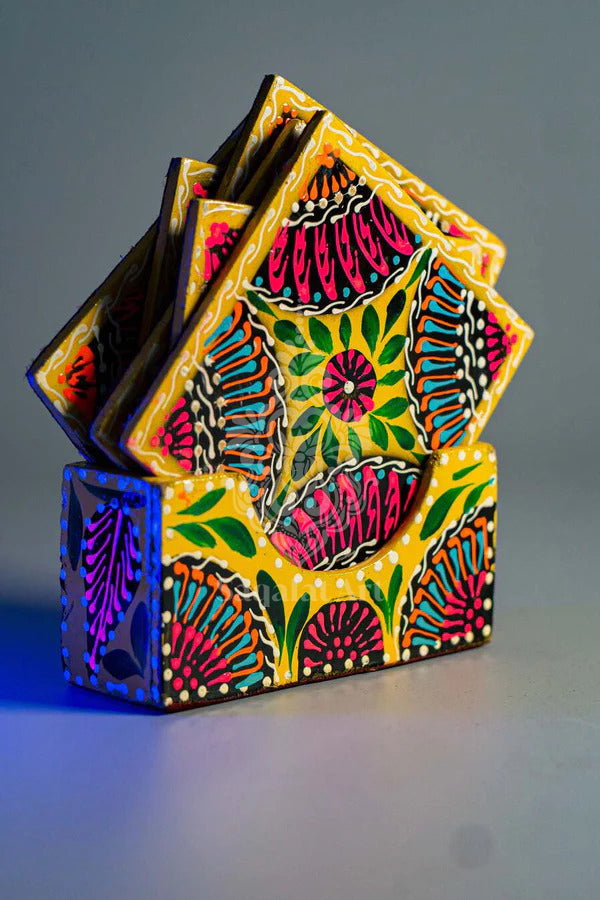 Yellow Tea Coaster - Square Shaped