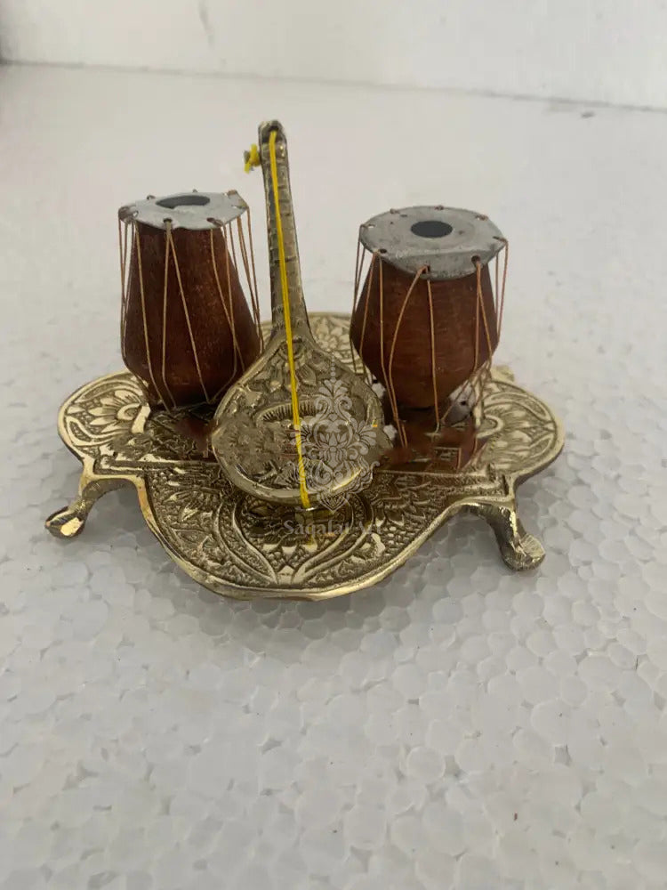 Handicrafted Brass Golden Tabla and Sitar