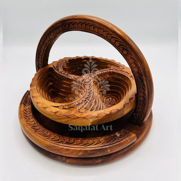 3 Partition Leaf-Shaped Folding Basket