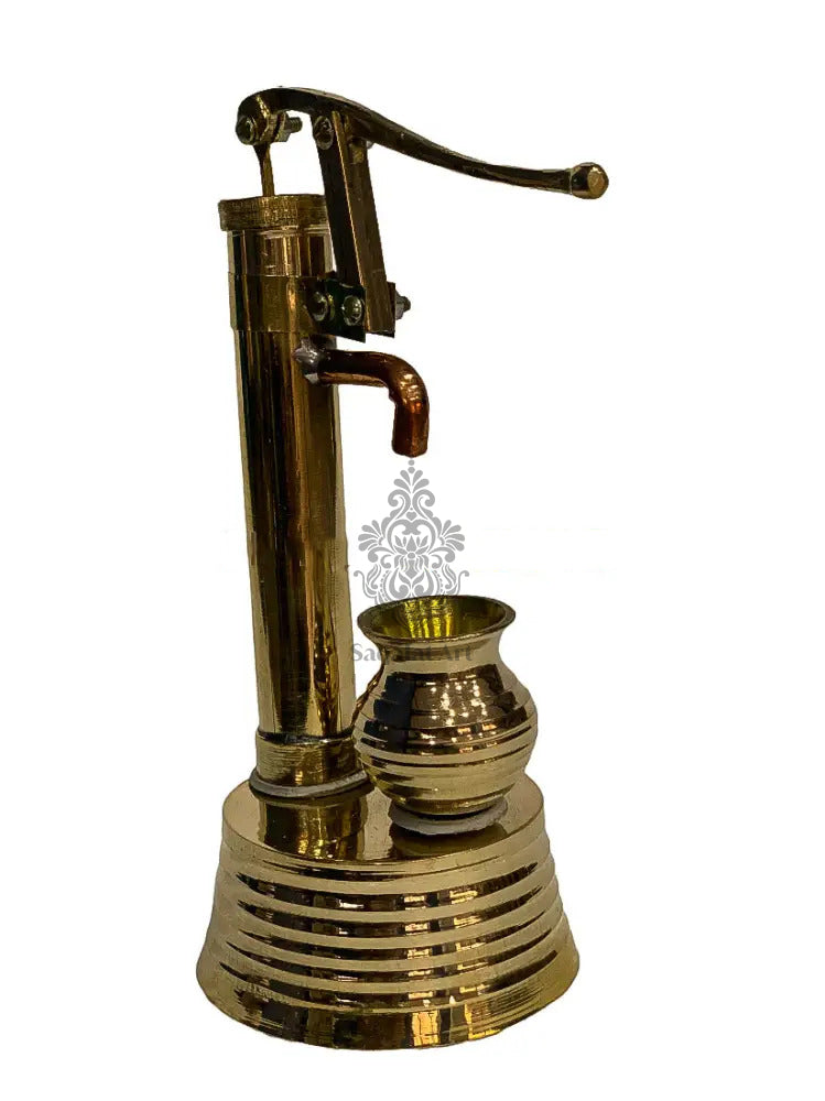 Handicrafted Brass Golden Hand Pump