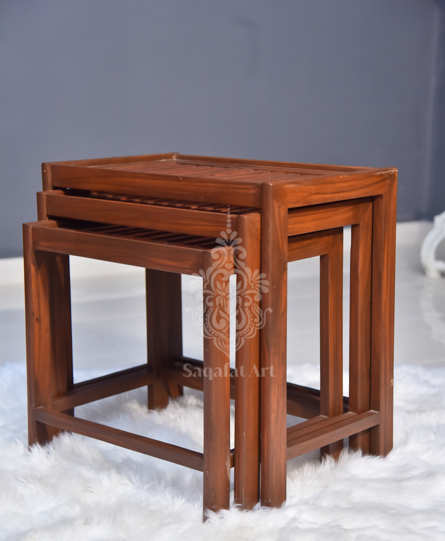 Wooden Tia Bars Nesting Tables Set