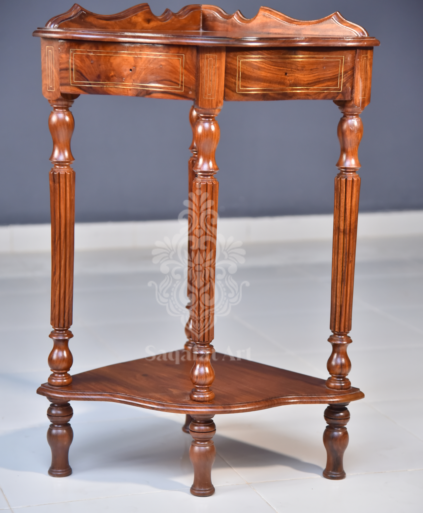 Wooden Drawer Corner Table