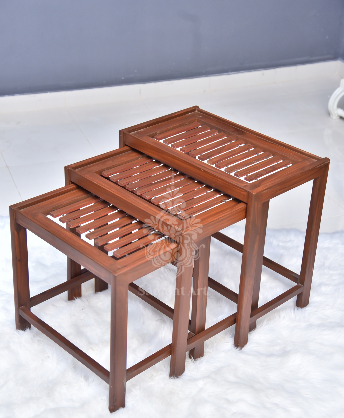 Wooden Tia Bars Nesting Tables Set