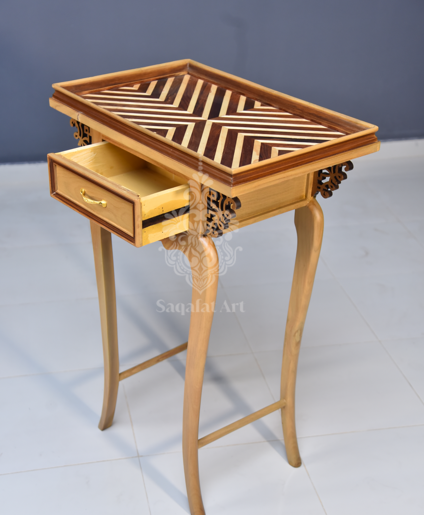Wooden Beige Color Flower Tables