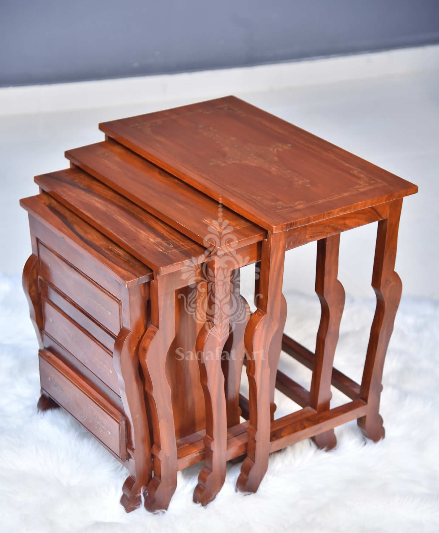 Wooden drawer Sardar Nesting Table Set Of 4