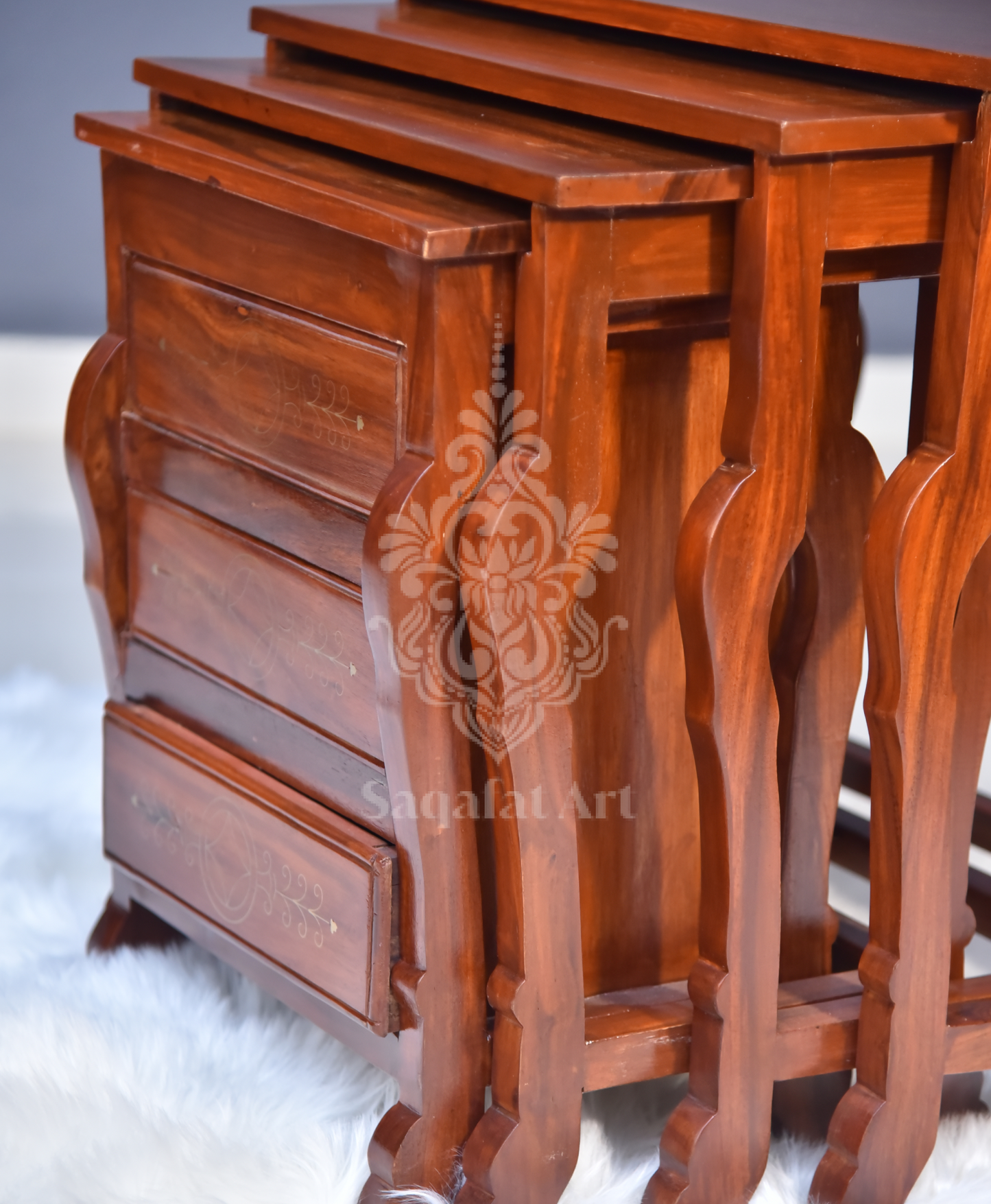 Wooden drawer Sardar Nesting Table Set Of 4