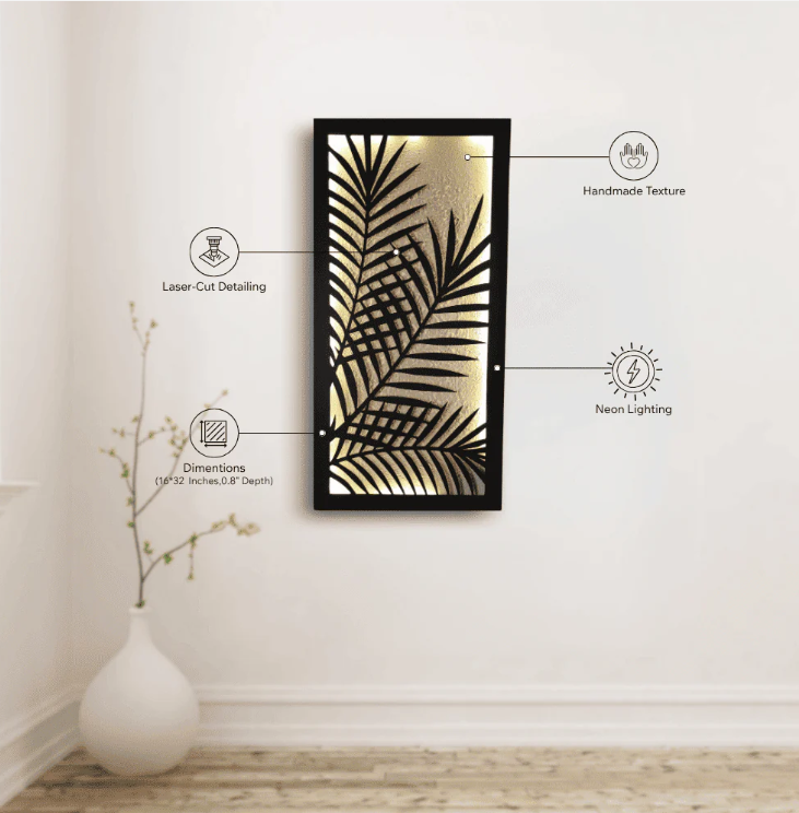 Palm Harmony Leaf | 16" x 32" (W × L)