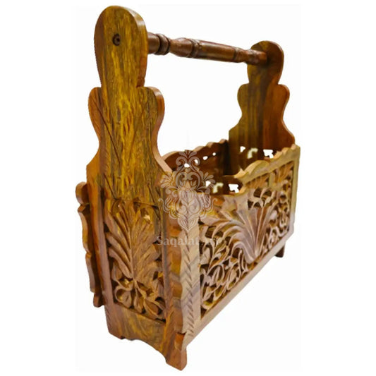 Solid Wood Hand Carved Multipurpose Rack