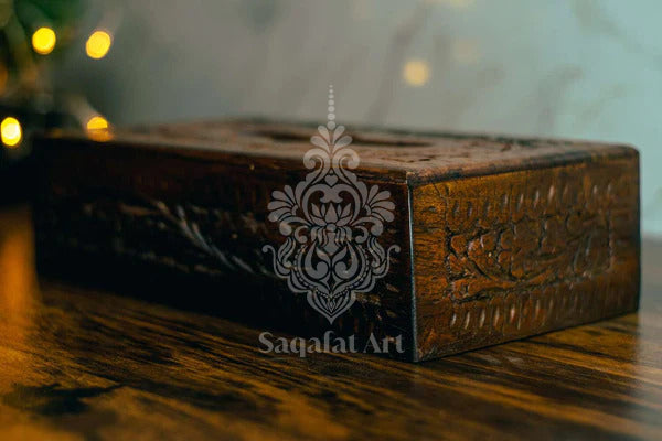 Wooden - Carved Tissue Box