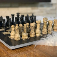 Black and Brown Onyx Large Chess