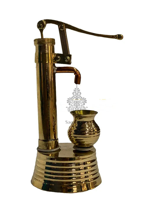 Handicrafted Brass Golden Hand Pump