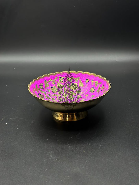 Handcrafted Brass Pink Gold Edge 5" Bowl