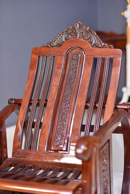 Sheesham Wooden Carving Racking Chairs