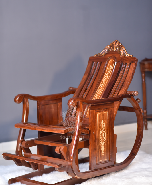 Sheesham Inlaid Wood Racking Chairs