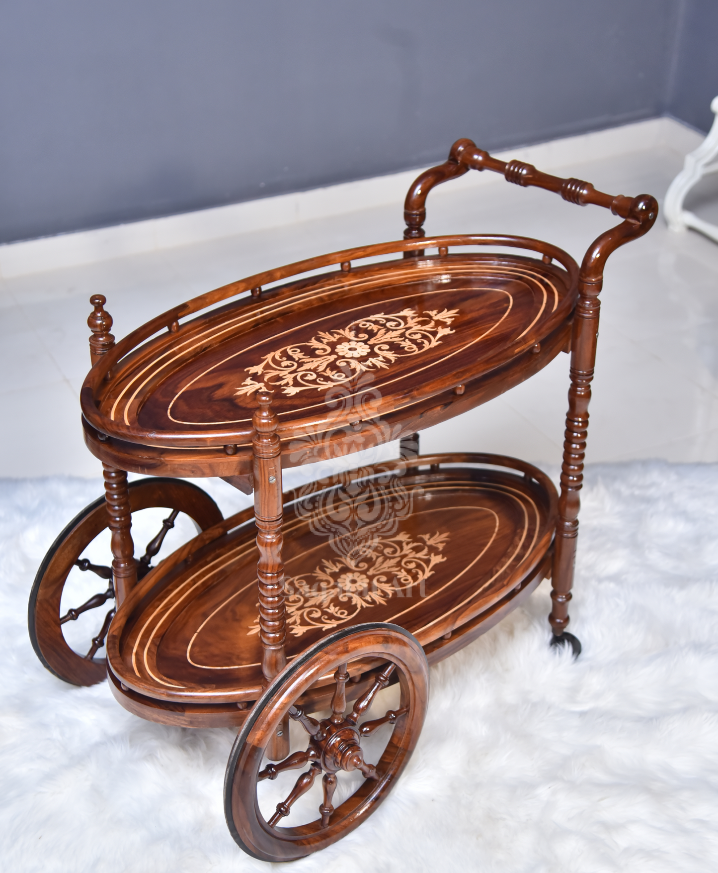 Solid Wood Diana Solid Wood Tea Trolley