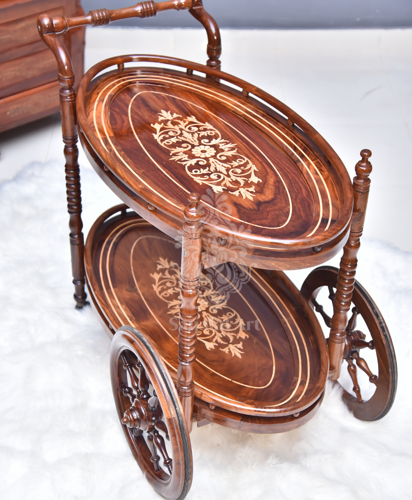 Solid Wood Diana Solid Wood Tea Trolley