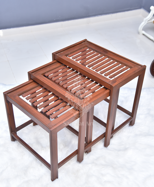 Wooden Tia Bars Nesting Tables Set