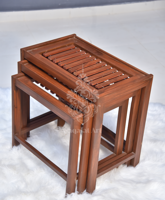 Wooden Tia Bars Nesting Tables Set