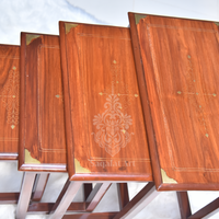 Streak Wooden Paisley Brass Nesting Tables