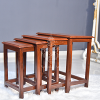 Streak Wooden Paisley Brass Nesting Tables