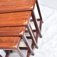 Streak Wooden Paisley Brass Nesting Tables