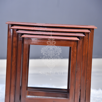 Streak Wooden Paisley Brass Nesting Tables