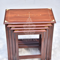 Streak Wooden Paisley Brass Nesting Tables