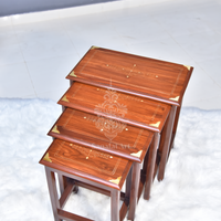 Streak Wooden Paisley Brass Nesting Tables