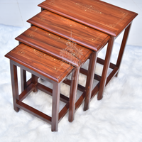 Wooden Brass 20" Nesting Table Set