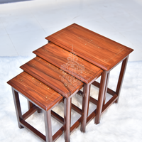 Wooden Brass 20" Nesting Table Set