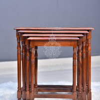 Wooden Brass 20" Nesting Table Set