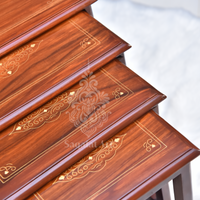 Wooden Brass 20" Nesting Table Set