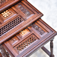Casa Wooden Paisley Nesting Table Set of 3
