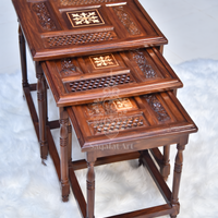 Casa Wooden Paisley Nesting Table Set of 3