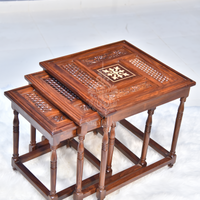 Casa Wooden Paisley Nesting Table Set of 3