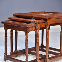 Casa Wooden Paisley Nesting Table Set of 3