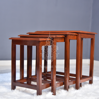 Wooden Brass 20" Nesting Table Set