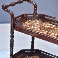 Maharaj Hand Carved Tea Trolley