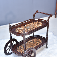 Maharaj Hand Carved Tea Trolley
