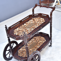 Maharaj Hand Carved Tea Trolley