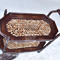 Maharaj Hand Carved Tea Trolley