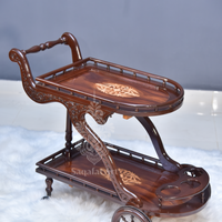 Wooden Duke Hand Carved Tea Trolley