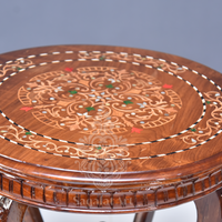 Wooden Colour Full inlay polish Flower Table