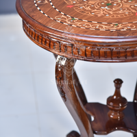 Wooden Colour Full inlay polish Flower Table