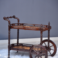 Maharaj Hand Carved Tea Trolley