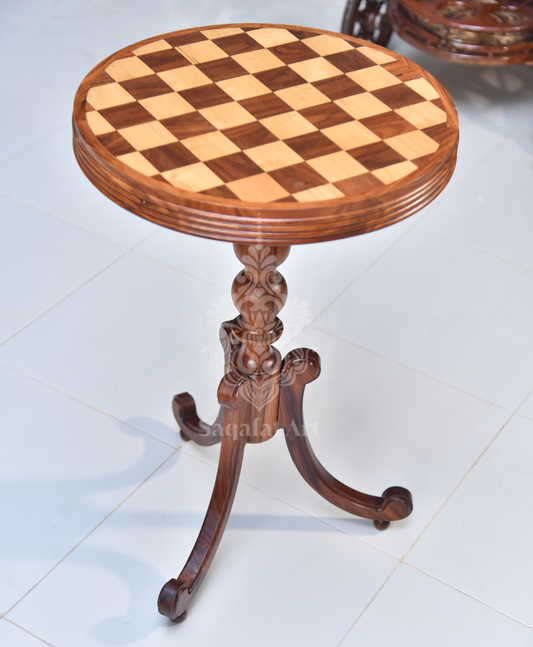 wooden Round Chess Inlaid Table